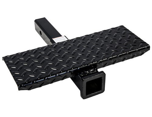 Buyers 1804015 - 12-Inch Black Powder-Coated Steel Hitch Receiver Extension with Step Plate for Added Clearance and Towing Capacity